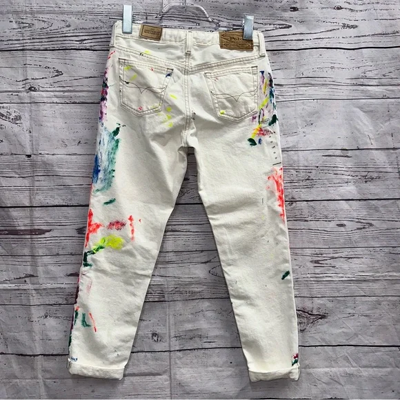 Polo Ralph Lauren Astor Slim Multi-Color Boyfriend Paint Splatter